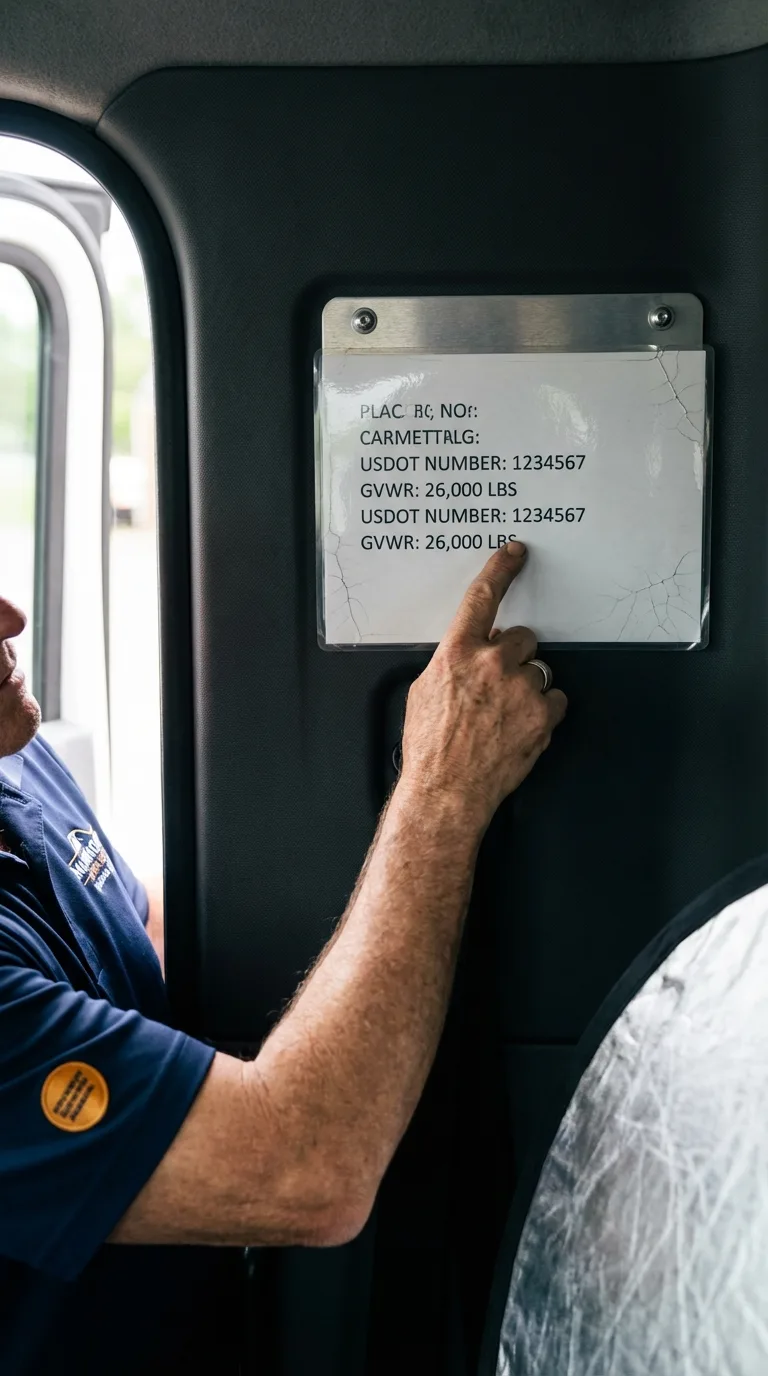 USDOT licensing placard verification in Tiffin